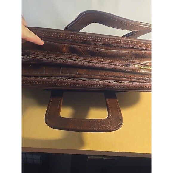 Authentic Vintage Brown Portfolio Attache Case with Handles Vintage Soft... - Picture 7 of 7